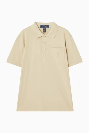 Polo T-Shirt in Cotton Mesh