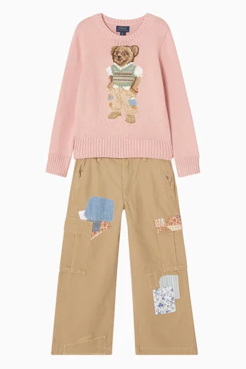 Bear Graphic Sweater in Cotton