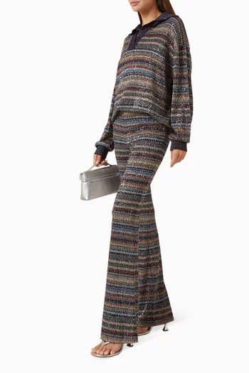 Flared-leg Knit Pants