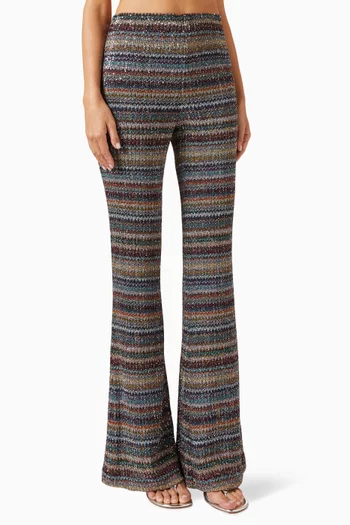 Flared-leg Knit Pants