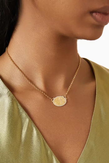 Prayer Pendant Diamond Necklace in 18kt Gold