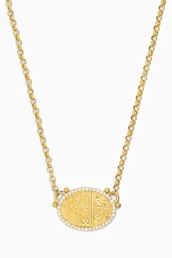 Prayer Pendant Diamond Necklace in 18kt Gold