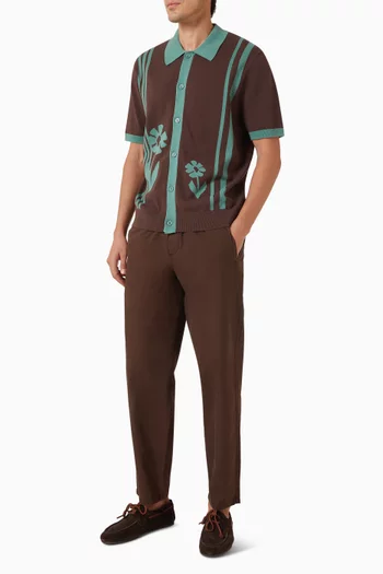 Tellaro Intarsia Embroidery Knitted Shirt