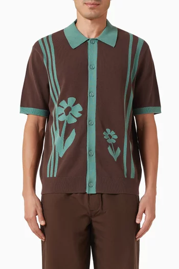 Tellaro Intarsia Embroidery Knitted Shirt
