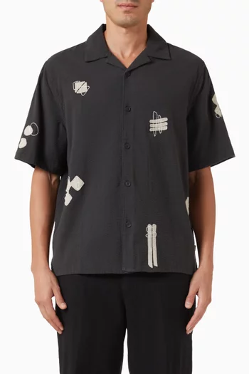 Didcot Appliqué Scribble Shirt in Cotton-blend