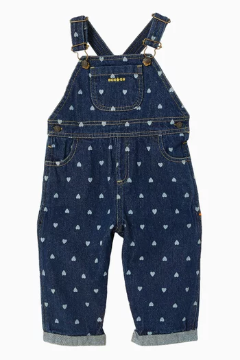 Heart Dungarees in Denim