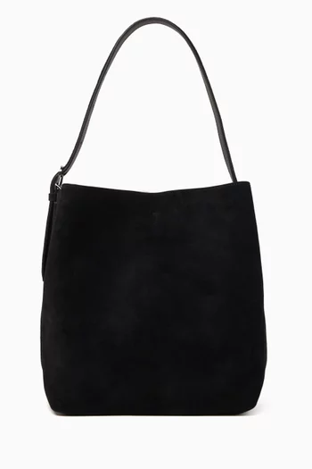 Medium Belted Tote Bag in Suede