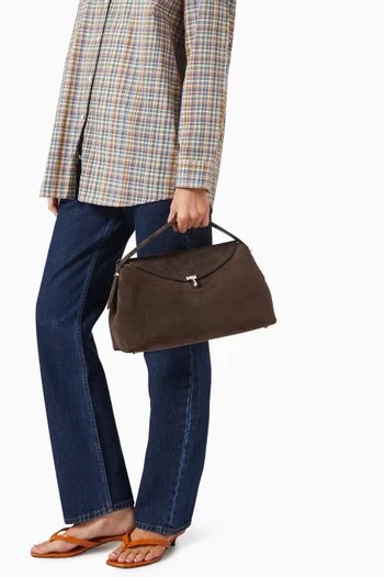 T-lock Top-handle Bag in Suede