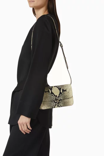 T-Lock Crossbody Bag in Python-print Leather