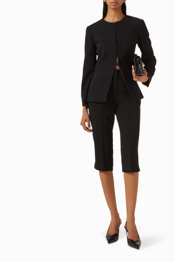 Open-front Jacket in Crêpe Envers Satin