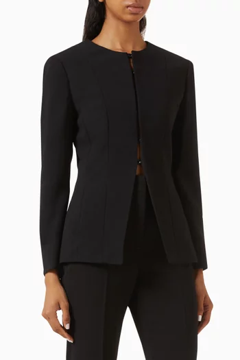 Open-front Jacket in Crêpe Envers Satin