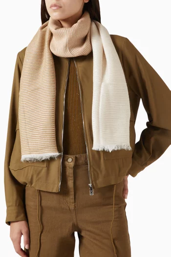 Elisir Pinstriped Square Stole in Cotton-blend