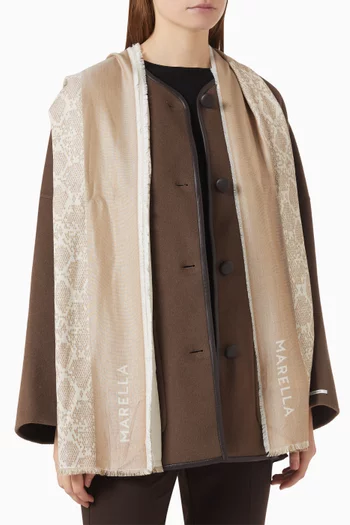 Aronco Lurex-thread Printed Square Stole