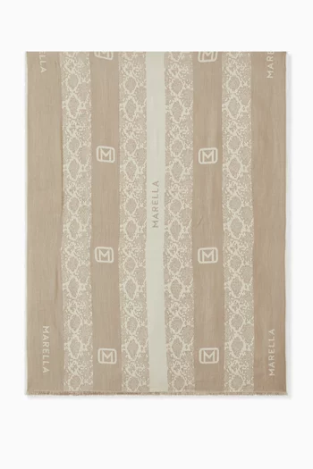 Aronco Lurex-thread Printed Square Stole