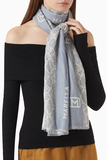 Aronco Lurex-thread Printed Square Stole