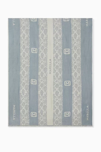 Aronco Lurex-thread Printed Square Stole