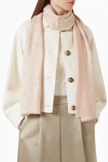 Aronco Lurex-thread Printed Square Stole