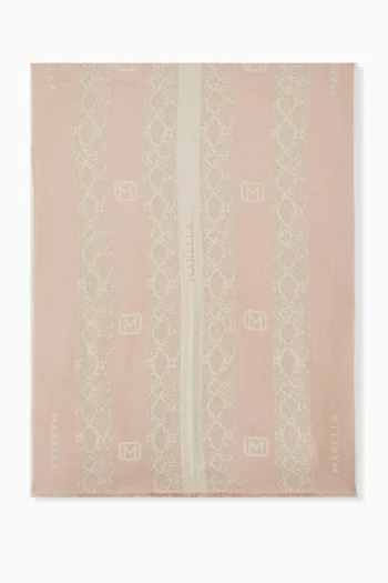 Aronco Lurex-thread Printed Square Stole