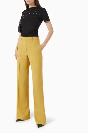 Wide-leg Pants in Twill