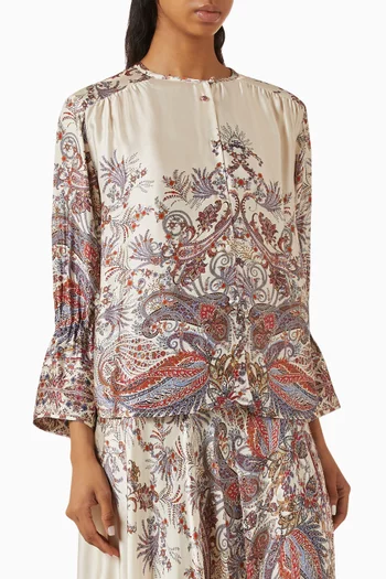 Printed Top in Satin