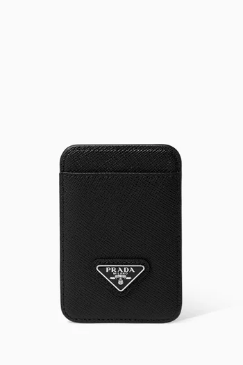 Card Magnetic Holder in Saffiano Leather