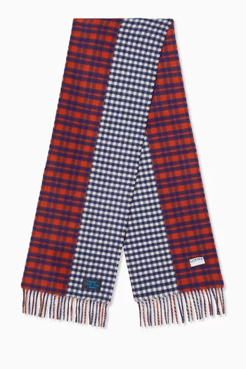 Checked Scarf in Wool & Cashmere Blend