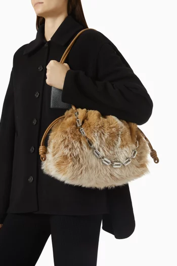 Medium Flamenco Purse in Gradient Shearling