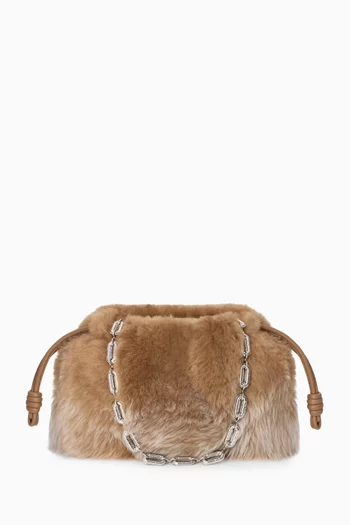 Medium Flamenco Purse in Gradient Shearling
