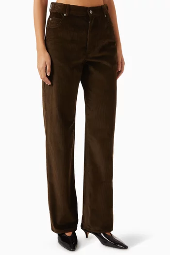 Straight-leg Pants in Corduroy