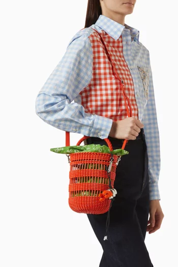 Woven Bucket Bag in Nappa Leather