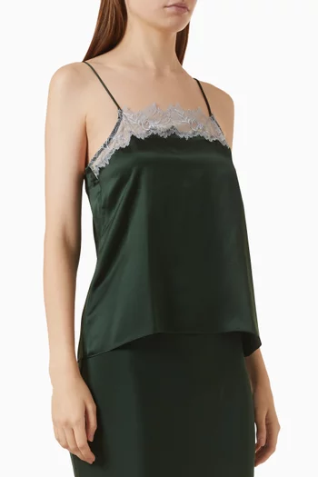 Haya Lace-trim Camisole Top in Silk