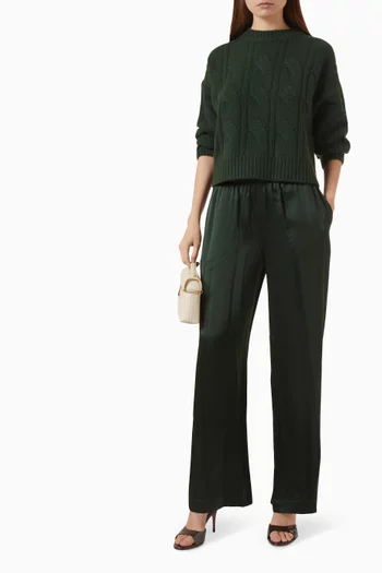 Brynn Wide-leg Pants in Silk