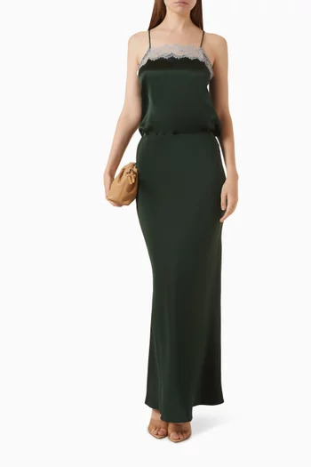 Grace C Scallop-trim Skirt in Silk