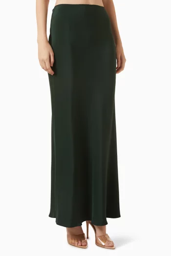 Grace C Scallop-trim Skirt in Silk