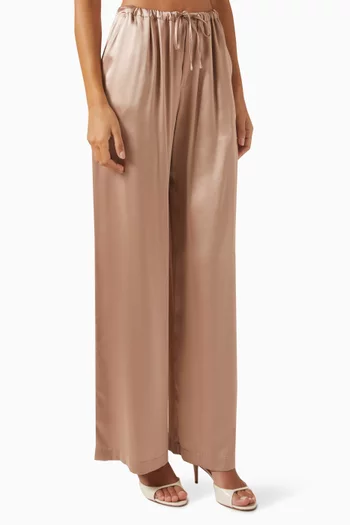 Gemma Striped Straight-leg Pants in Cotton-blend