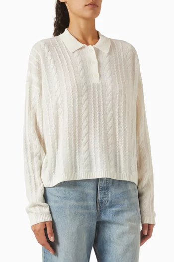 Elsie Relaxed Polo Sweater in Cashmere