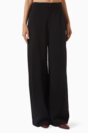 Sebastian Pleated Pants in Viscose Twill