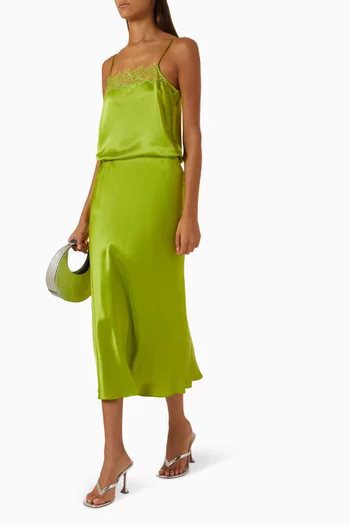 Miranda Bias-cut Midi Skirt in Silk