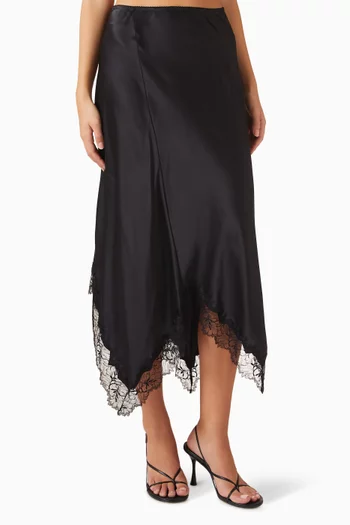 Keri Panelled Bias Maxi Skirt in Silk