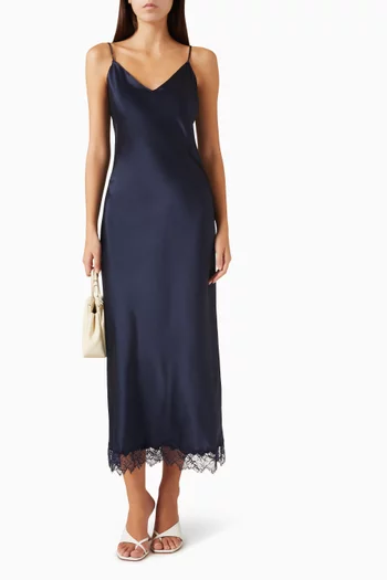 Taylor Bias Cut Maxi Dress in Silk