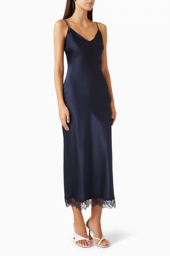 Taylor Bias Cut Maxi Dress in Silk