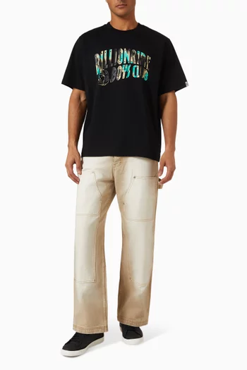Leopard Camo Arch Logo T-shirt in Cotton