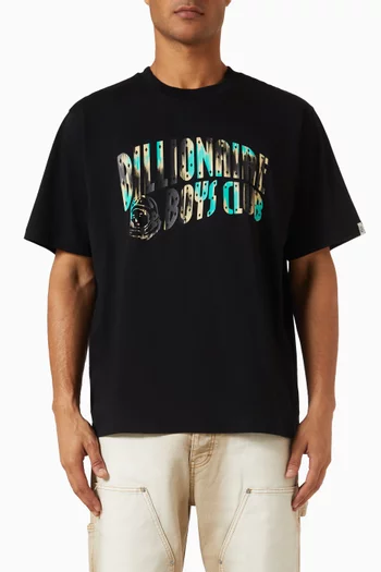 Leopard Camo Arch Logo T-shirt in Cotton