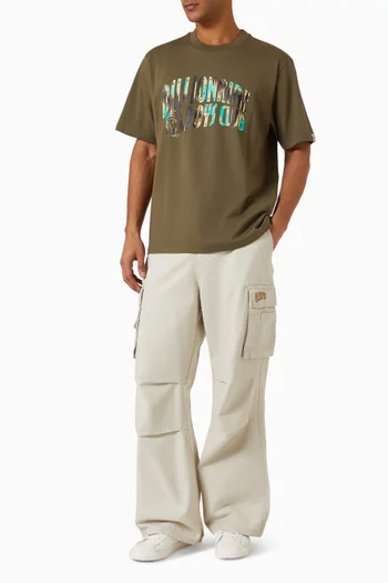 Leopard Camo Arch Logo T-shirt in Cotton