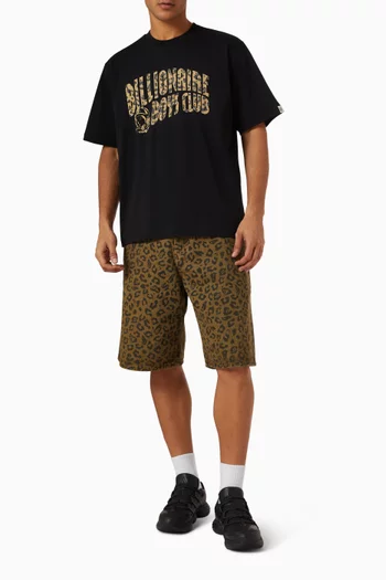 Leopard Arch Logo T-shirt in Cotton