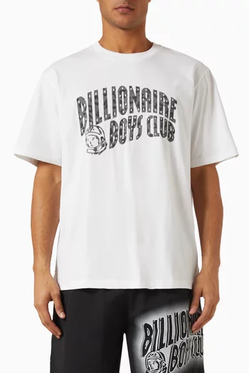 Leopard Arch Logo T-shirt in Cotton