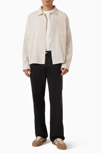 Wordmark Buttoned Shirt in Seersucker
