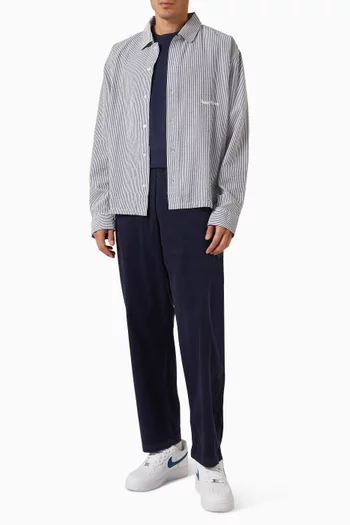 Wordmark Buttoned Shirt in Seersucker