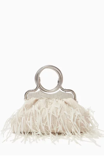 Bangle Clutch Bag in Fringed Couture Fabric