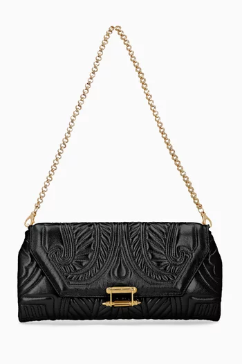 Mini Lotus Clutch in Laminated Nappa